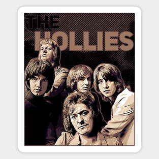 The Hollies // Band// Brown Vintage Magnet